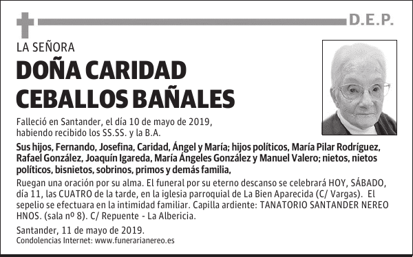 DOÑA CARIDAD CEBALLOS BAÑALES