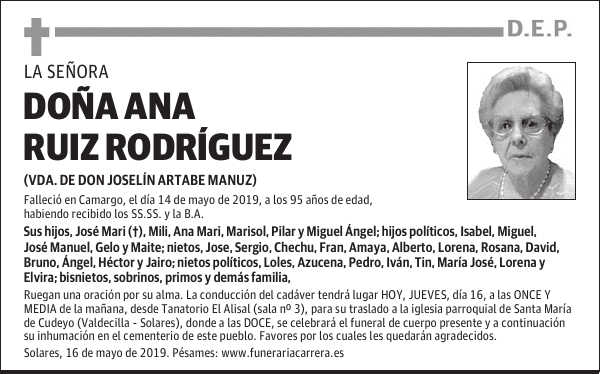 DOÑA ANA RUIZ RODRÍGUEZ