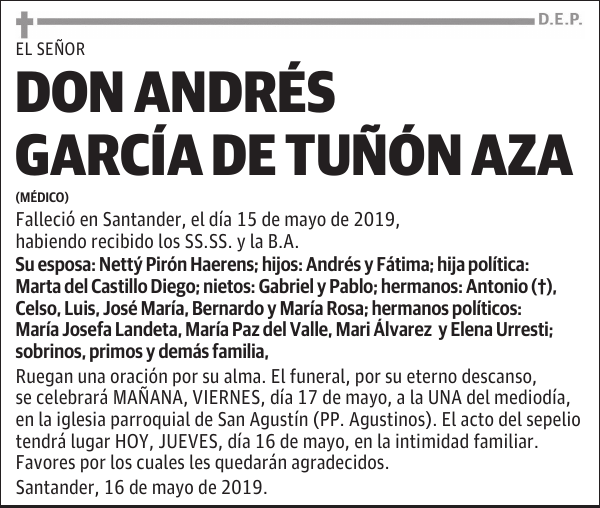 DON ANDRÉS GARCÍA DE TUÑÓN AZA