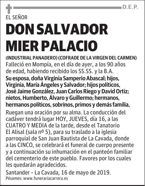 DON SALVADOR MIER PALACIO