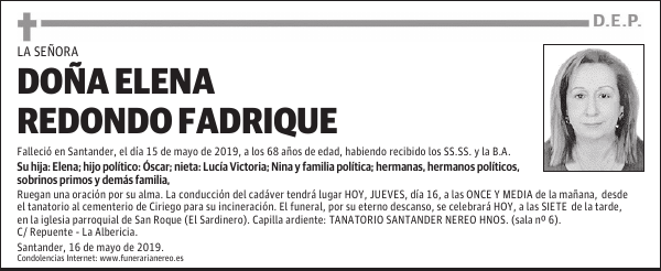 DOÑA ELENA REDONDO FADRIQUE