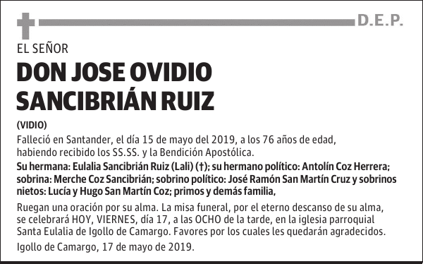 DON JOSE OVIDIO SANCIBRIÁN RUIZ