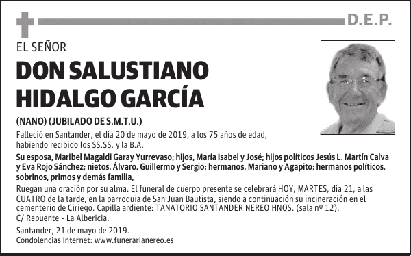 DON SALUSTIANO HIDALGO GARCÍA