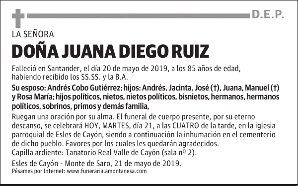 DOÑA JUANA DIEGO RUIZ