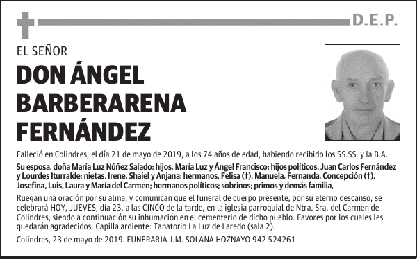 DON ÁNGEL BARBERARENA FERNÁNDEZ
