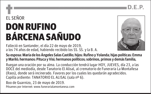 DON RUFINO BÁRCENA SAÑUDO