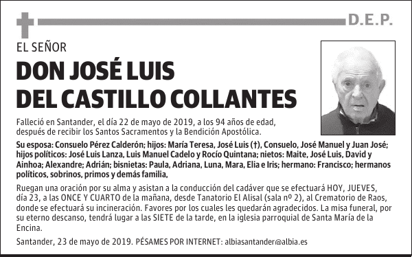 DON JOSÉ LUIS DEL CASTILLO COLLANTES
