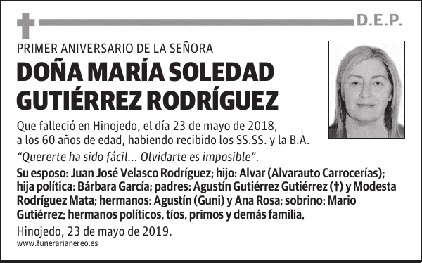 DOÑA MARÍA SOLEDAD GUTIÉRREZ RODRÍGUEZ