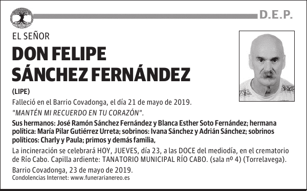 DON FELIPE SÁNCHEZ FERNÁNDEZ