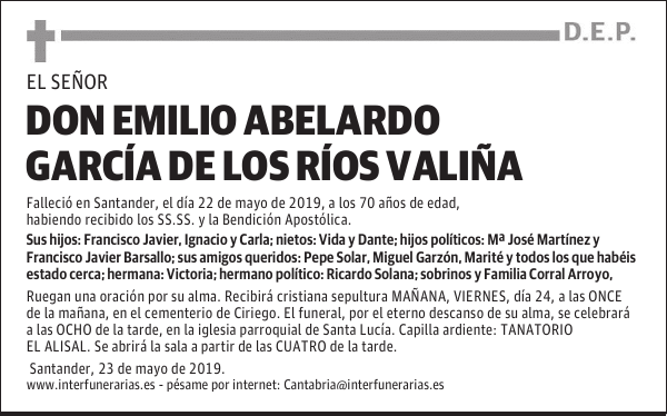 DON EMILIO ABELARDO GARCÍA DE LOS RÍOS VALIÑA