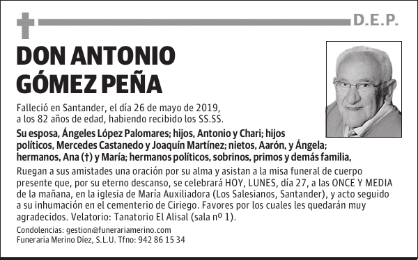 DON ANTONIO GÓMEZ PEÑA