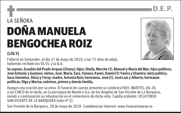 DOÑA MANUELA BENGOCHEA ROIZ