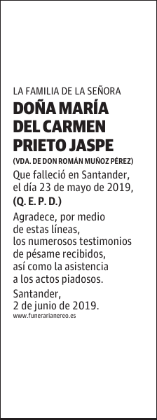 DOÑA MARÍA DEL CARMEN PRIETO JASPE