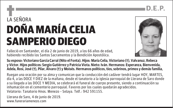 DOÑA MARÍA CELIA SAMPERIO DIEGO