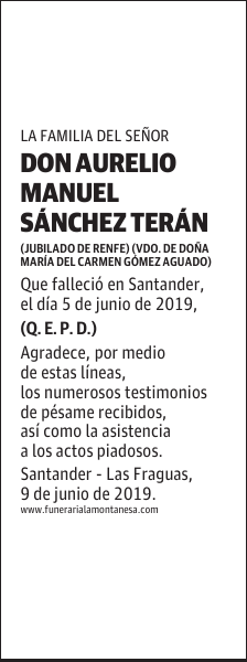 DON AURELIO MANUEL SÁNCHEZ TERÁN