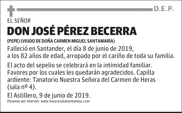 DON JOSÉ PÉREZ BECERRA