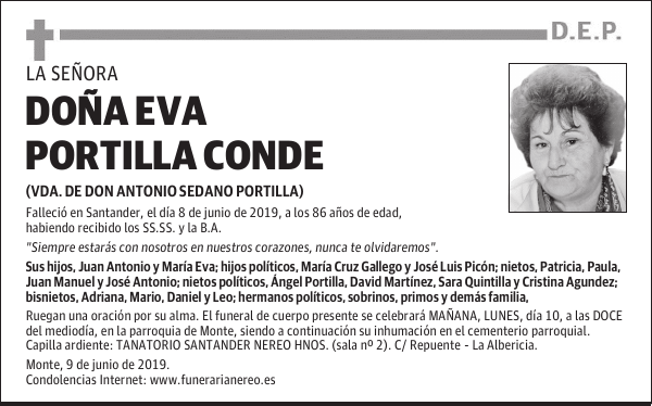 DOÑA EVA PORTILLA CONDE