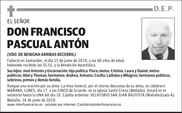 DON FRANCISCO PASCUAL ANTÓN