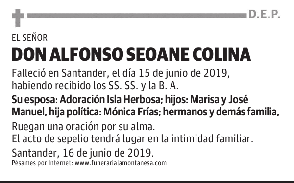 DON ALFONSO SEOANE COLINA