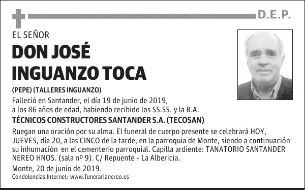DON JOSÉ INGUANZO TOCA