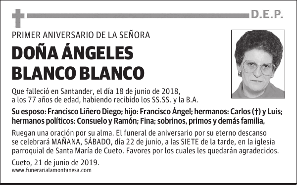 DOÑA ÁNGELES BLANCO BLANCO