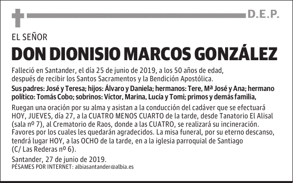 DON DIONISIO MARCOS GONZÁLEZ