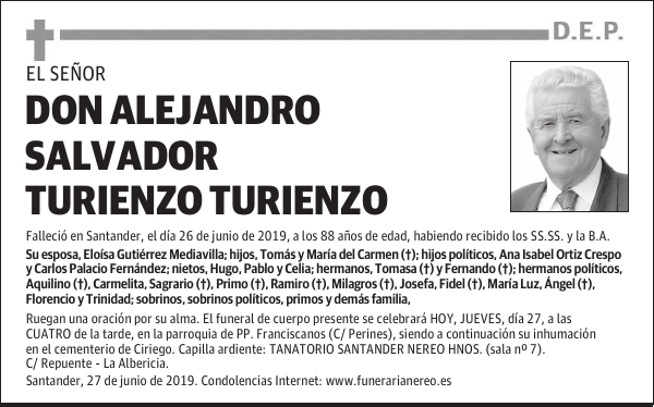 DON ALEJANDRO SALVADOR TURIENZO TURIENZO
