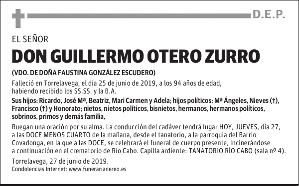 DON GUILLERMO OTERO ZURRO