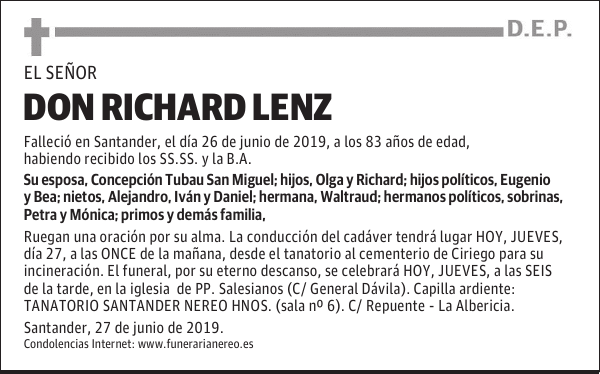 DON RICHARD LENZ