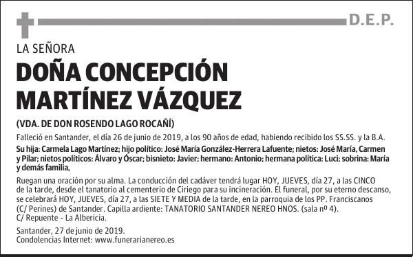 DOÑA CONCEPCIÓN MARTÍNEZ VÁZQUEZ