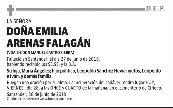 DOÑA EMILIA ARENAS FALAGÁN