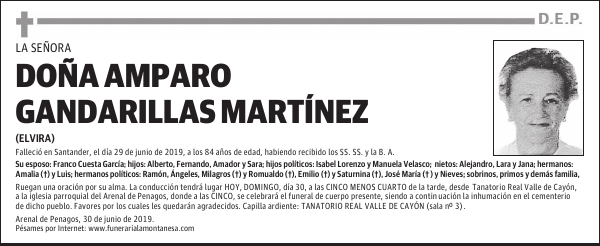 DOÑA AMPARO GANDARILLAS MARTÍNEZ