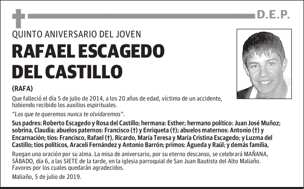 RAFAEL ESCAGEDO DEL CASTILLO