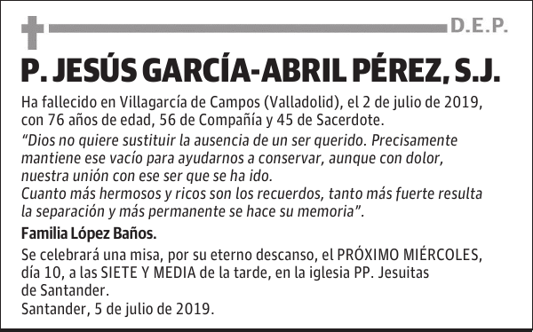 P. JESÚS GARCÍA-ABRIL PÉREZ, S.J.