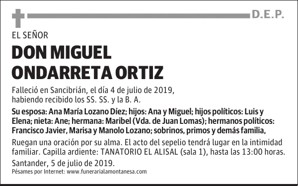 DON MIGUEL ONDARRETA ORTIZ