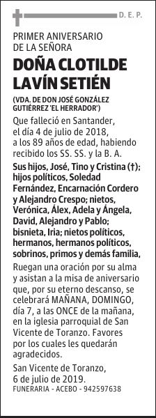 DOÑA CLOTILDE LAVÍN SETIÉN