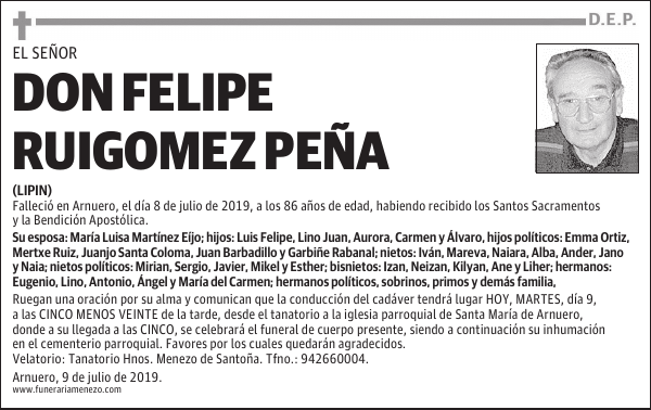 DON FELIPE RUIGOMEZ PEÑA