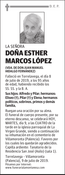 DOÑA ESTHER MARCOS LÓPEZ