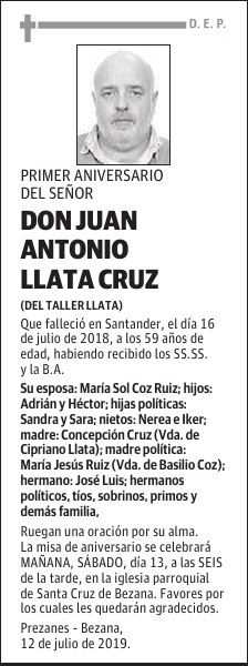 DON JUAN ANTONIO LLATA CRUZ