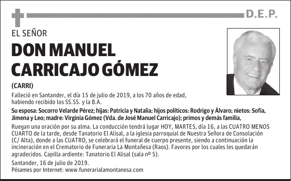 DON MANUEL CARRICAJO GÓMEZ