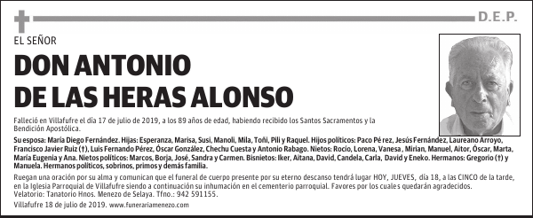 Don Antonio de las Heras Alonso