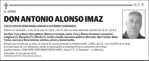 DON ANTONIO ALONSO IMAZ