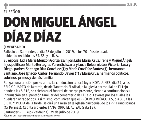DON MIGUEL ÁNGEL DÍAZ DÍAZ