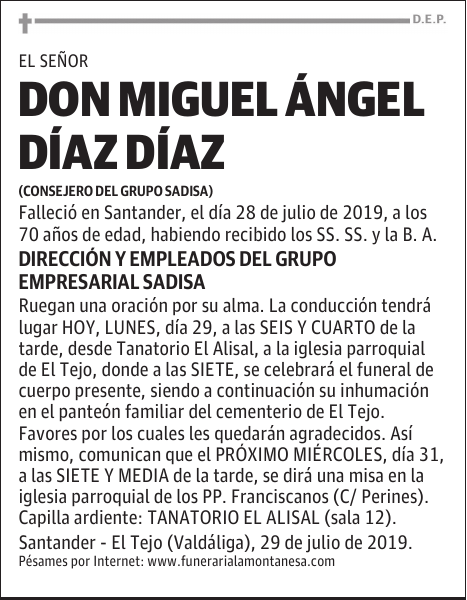 DON MIGUEL ÁNGEL DÍAZ DÍAZ