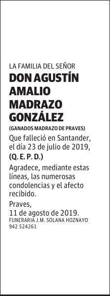 DON AGUSTÍN AMALIO MADRAZO GONZÁLEZ