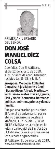 DON JOSÉ MANUEL DÍEZ COLSA