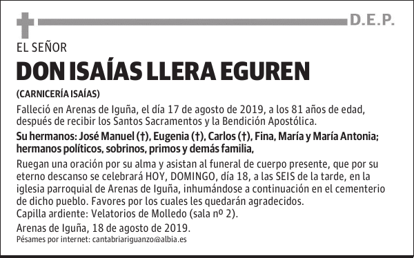 DON ISAÍAS LLERA EGUREN