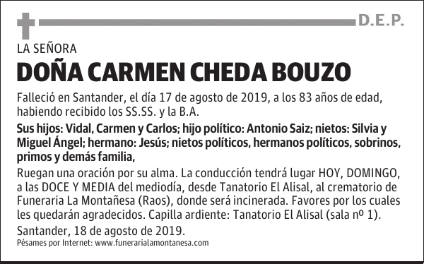 DOÑA CARMEN CHEDA BOUZO