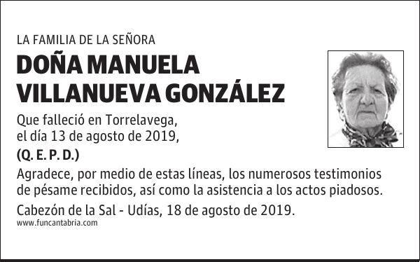 DOÑA MANUELA VILLANUEVA GONZÁLEZ