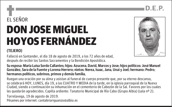 DON JOSE MIGUEL HOYOS FERNÁNDEZ